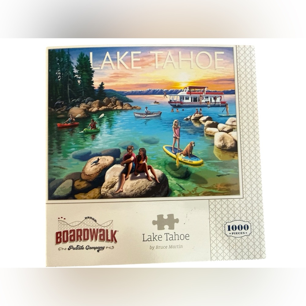 Lake Tahoe Boardwalk 1000 Piece Jigsaw Puzzle - Complete With Poster